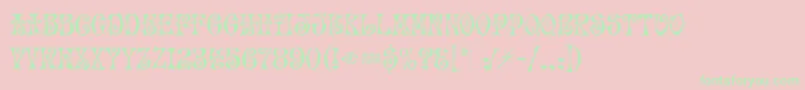 MoFunkyFreshLetPlain.1.0 Font – Green Fonts on Pink Background