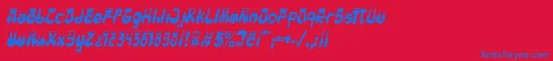 Шрифт CotocityItalic – синие шрифты на красном фоне