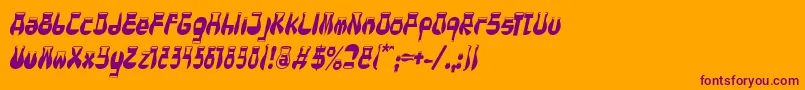 CotocityItalic-fontti – violetit fontit oranssilla taustalla