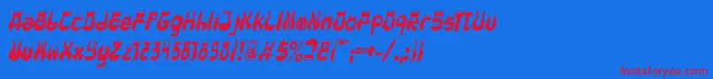 CotocityItalic Font – Red Fonts on Blue Background