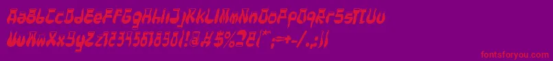 CotocityItalic-Schriftart – Rote Schriften auf violettem Hintergrund