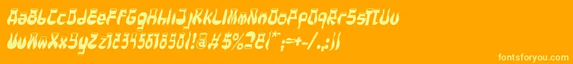 フォントCotocityItalic – オレンジの背景に黄色の文字