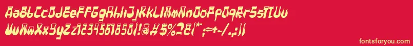 フォントCotocityItalic – 黄色の文字、赤い背景