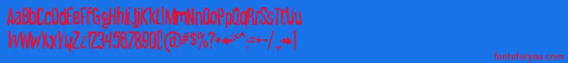 Wickedscarymovie Font – Red Fonts on Blue Background