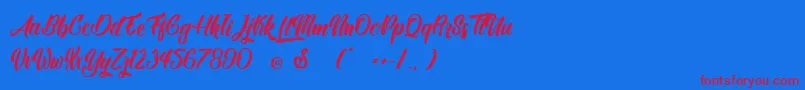 BlackParty Font – Red Fonts on Blue Background