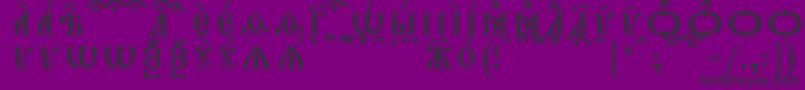TriodionCapsKucsSpacedout-Schriftart – Schwarze Schriften auf violettem Hintergrund
