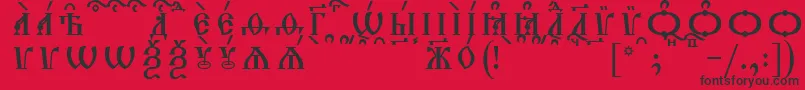 TriodionCapsKucsSpacedout-Schriftart – Schwarze Schriften auf rotem Hintergrund