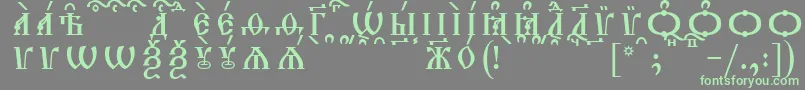 TriodionCapsKucsSpacedout-fontti – vihreät fontit harmaalla taustalla