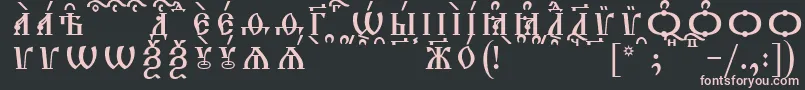 Шрифт TriodionCapsKucsSpacedout – розовые шрифты на чёрном фоне