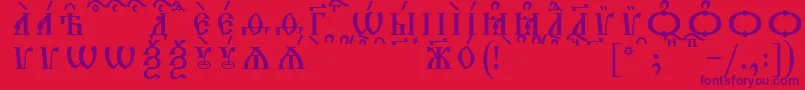 Fonte TriodionCapsKucsSpacedout – fontes roxas em um fundo vermelho