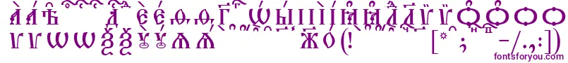 Czcionka TriodionCapsKucsSpacedout – fioletowe czcionki