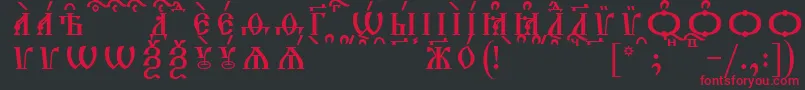 Шрифт TriodionCapsKucsSpacedout – красные шрифты на чёрном фоне