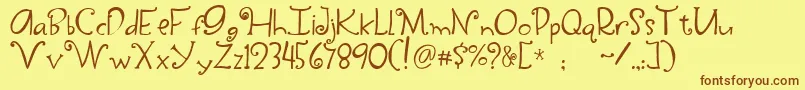 fuente Yippy – Fuentes Marrones Sobre Fondo Amarillo