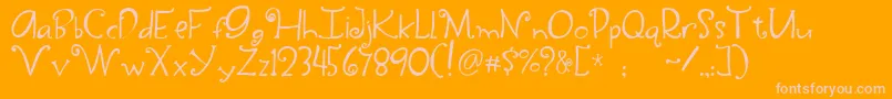 Yippy-Schriftart – Rosa Schriften auf orangefarbenem Hintergrund
