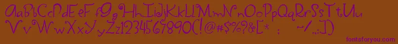 Yippy Font – Purple Fonts on Brown Background