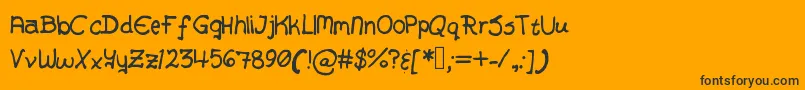 Шрифт AlexHandwriting – чёрные шрифты на оранжевом фоне