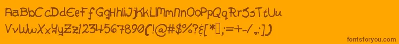 AlexHandwriting Font – Brown Fonts on Orange Background