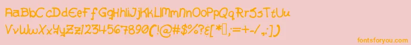 AlexHandwriting Font – Orange Fonts on Pink Background