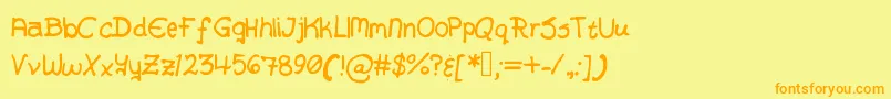 Шрифт AlexHandwriting – оранжевые шрифты на жёлтом фоне