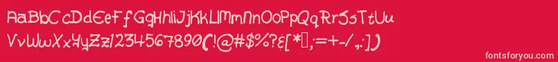 AlexHandwriting Font – Pink Fonts on Red Background