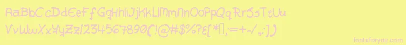 AlexHandwriting Font – Pink Fonts on Yellow Background