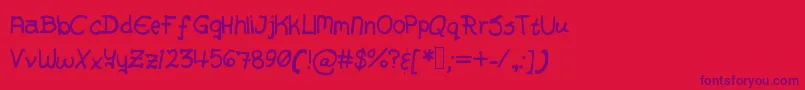 フォントAlexHandwriting – 赤い背景に紫のフォント