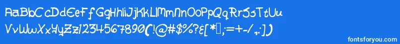 Fonte AlexHandwriting – fontes brancas em um fundo azul