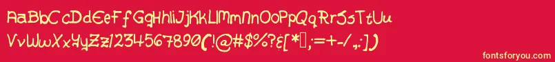 AlexHandwriting Font – Yellow Fonts on Red Background