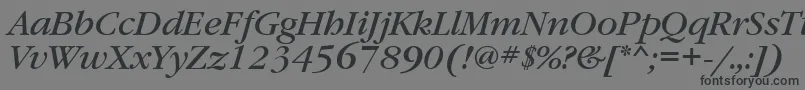 GaramondbookgttItalic-Schriftart – Schwarze Schriften auf grauem Hintergrund