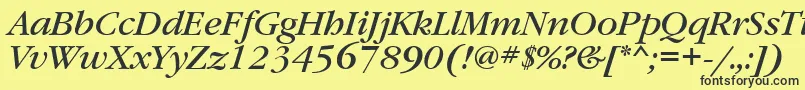 GaramondbookgttItalic Font – Black Fonts on Yellow Background