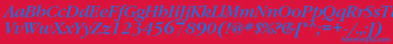 GaramondbookgttItalic Font – Blue Fonts on Red Background