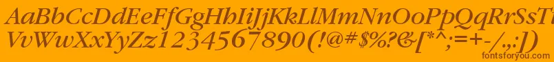 GaramondbookgttItalic Font – Brown Fonts on Orange Background