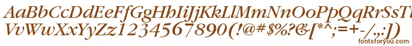 GaramondbookgttItalic-Schriftart – Braune Schriften auf weißem Hintergrund