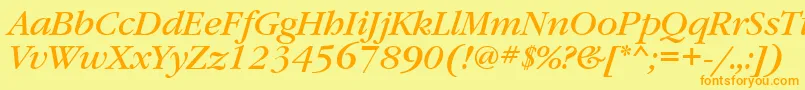 GaramondbookgttItalic Font – Orange Fonts on Yellow Background