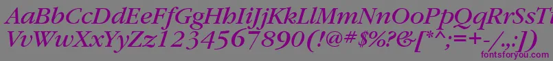 GaramondbookgttItalic-fontti – violetit fontit harmaalla taustalla