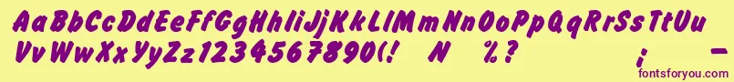 Flashb Font – Purple Fonts on Yellow Background