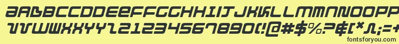 DirektorLightItalic-Schriftart – Schwarze Schriften auf gelbem Hintergrund
