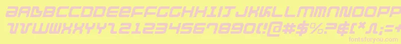 DirektorLightItalic-fontti – vaaleanpunaiset fontit keltaisella taustalla