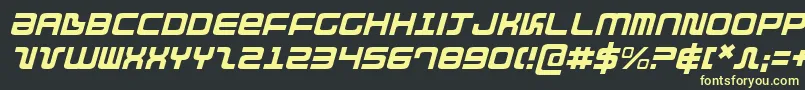 DirektorLightItalic-Schriftart – Gelbe Schriften auf schwarzem Hintergrund