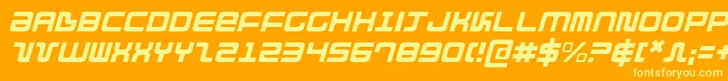 Fonte DirektorLightItalic – fontes amarelas em um fundo laranja