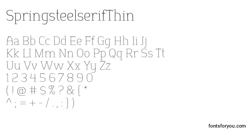 Fuente SpringsteelserifThin - alfabeto, números, caracteres especiales