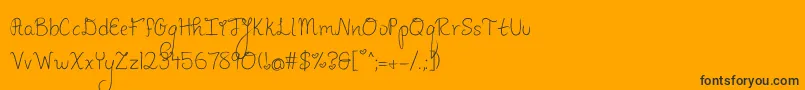 PineapplesDontHaveSleeves-fontti – mustat fontit oranssilla taustalla