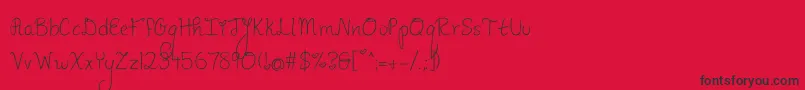 フォントPineapplesDontHaveSleeves – 赤い背景に黒い文字