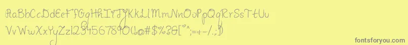 フォントPineapplesDontHaveSleeves – 黄色の背景に灰色の文字