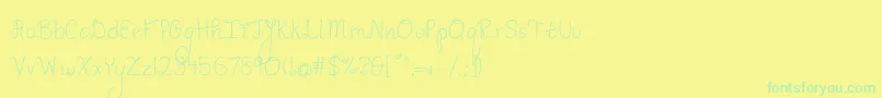 Więcej informacji o czcionce PineapplesDontHaveSleeves Czcionka PineapplesDontHaveSleeves – zielone czcionki na żółtym tle