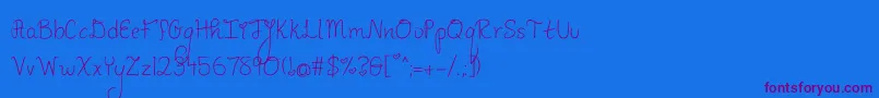 Fonte PineapplesDontHaveSleeves – fontes roxas em um fundo azul