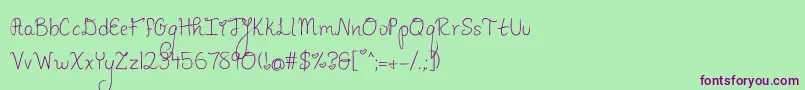 PineapplesDontHaveSleeves Font – Purple Fonts on Green Background