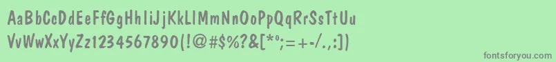 フォントDagiseaRegular – 緑の背景に灰色の文字