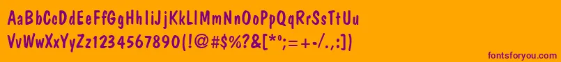DagiseaRegular Font – Purple Fonts on Orange Background