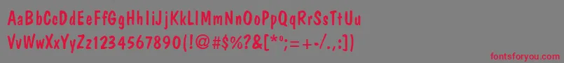 DagiseaRegular Font – Red Fonts on Gray Background